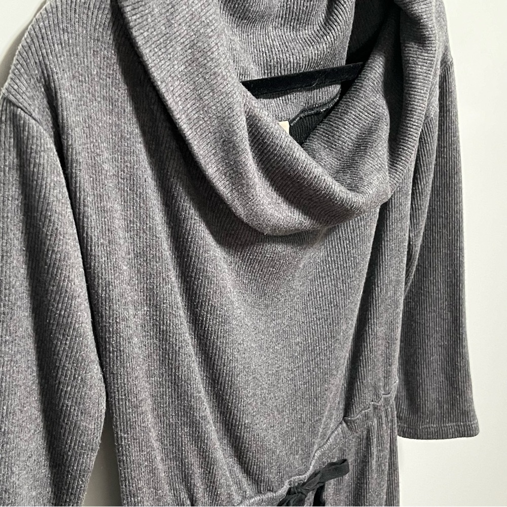 TIBBY DRESS DOLAN LEFT COAST Timeless Gray quarter sleeve cowl neck work casual - Picture 6 of 10